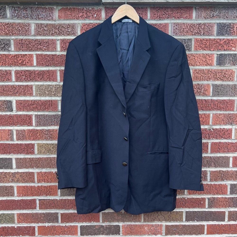 Cambridge Sam Stevens Men’s Shop Navy Blue Sport Coat Blazer